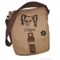 Preview: Canvas Tasche mit Hund, Pfoten und Namen bestickt